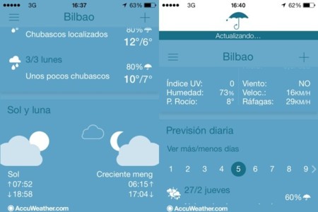 Accuweather una aplicación totalmente rediseñada para iOS 7 y que merece atraer el foco de atención