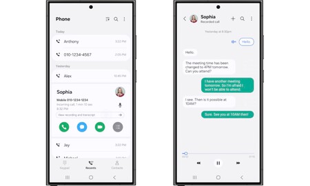 App Teléfono en One UI 7