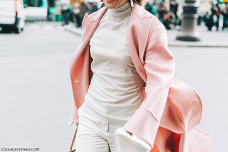 Pfw Paris Fashion Week Fall 2016 Street Style Collage Vintage Stella Mccartney Pink Coat