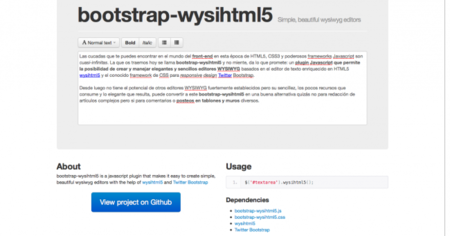 bootstrap-wysihtml5, un cuco editor JS