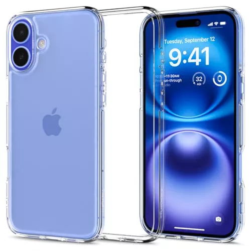 Spigen Funda para iPhone 16 Plus, Ultra Hybrid [Anti-Amarillo] - Transparente