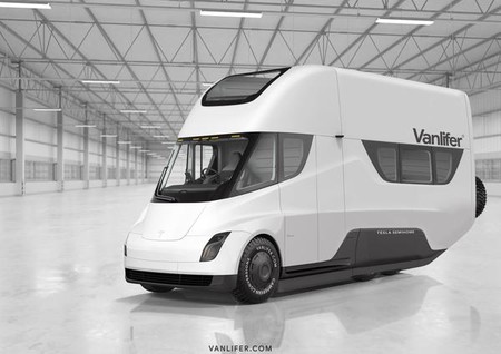 ¿Una autocaravana Tesla? Así imagina Vanlifer el camión eléctrico de Tesla convertido en vivienda móvil