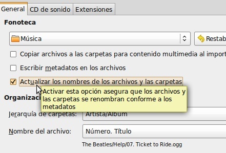 Escribir metadatos - Banshee