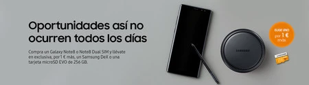 Samsung Galaxy Note 8 con 260 euros de descuento y, por 1 euro más, una MicroSD de 256GB o un Samsung DeX