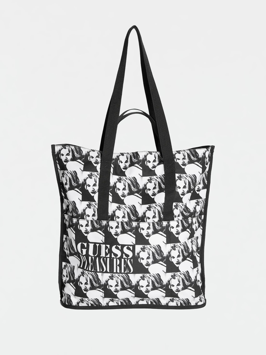 Bolso de tela con estampado a blanco y negro