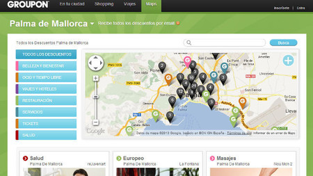 Groupon lanza un servicio de mapas para que las ofertas tengan más visibilidad