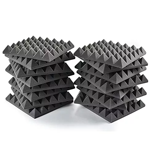 ACOUSPANEL Espuma Acústica Piramidal Sin Comprimir Paneles de 245x245x40mm Gris Antracita (16 unidades)