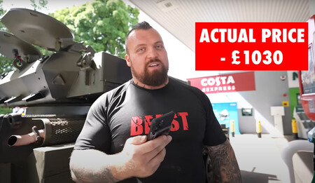 Eddie Hall repostando su tanque