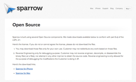 Sparrow libera parte de sus componentes y se ofrece como descarga gratuita