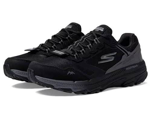 Skechers Mujer GO Run Trail Altitude 2.0 Pine Ridge Zapatillas, Black Leather/Charcoal Trim, 40 EU