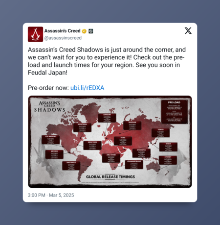 Ac Shadows Tiempos Precarga Tuit