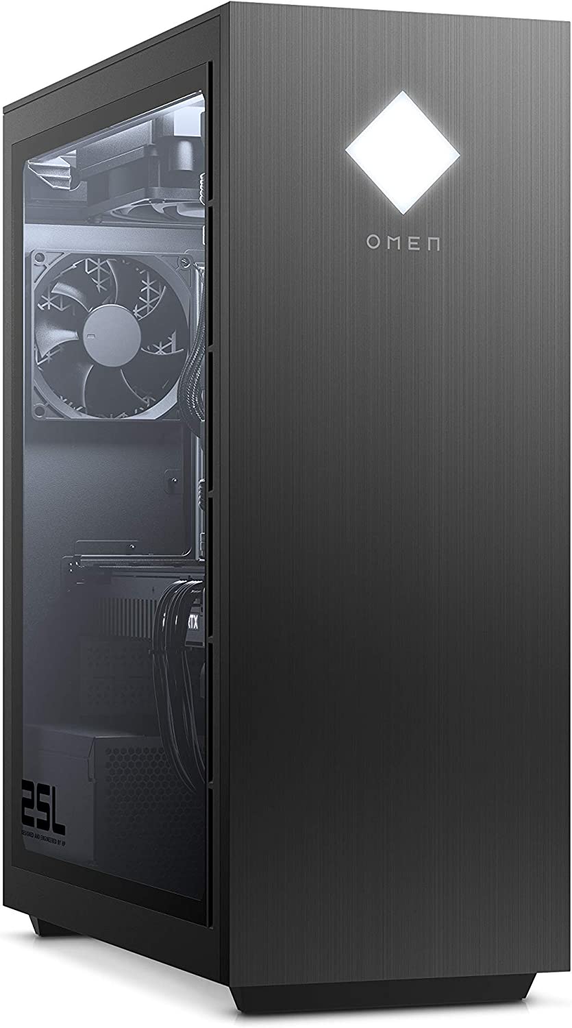 HP OMEN 25L GT12-1031ns - Ordenador de Sobremesa Gaming (Intel Core i7-11700K, 32GB Hyper X RGB RAM, 1 TB SSD, NVIDIA RTX 3070 8GB, Windows 11) , Negro