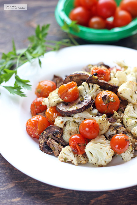 Verduras asadas a la italiana. Receta saludable