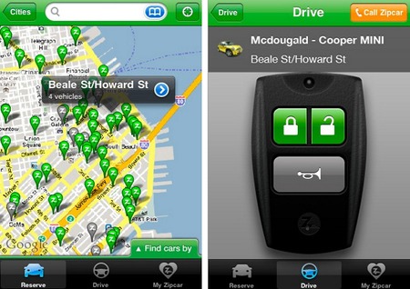 Zipcar smartphone app