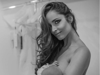 La preciosa foto de la modelo Lorena Van Heerde amanantando a su bebé durante una sesión fotográfica 