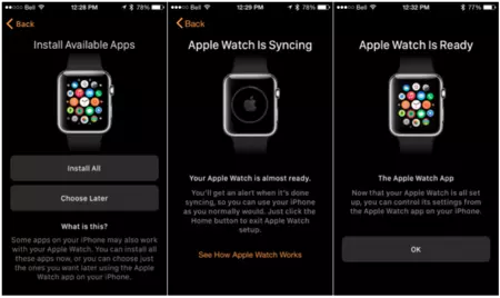 As es el proceso de emparejamiento del Apple Watch con el iPhone