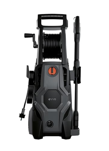 EVVO Hidrolimpiadora HL2400 Pro, 2400W, 180 Bares, 480 l/h, Manguera 8 m, Pistola Regulable, Botella de jabón, Kit Coche, asa de Transporte, diseño Ligero y Potente para Limpieza Exterior