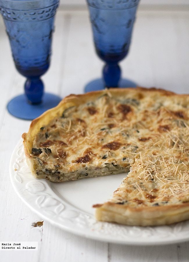 Tarta fácil de calabacín, beicon y cebolla