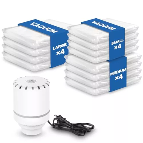 Vacbird Bolsas Vacio Ropa Con Bomba EléCtrica, 12 Piezas 