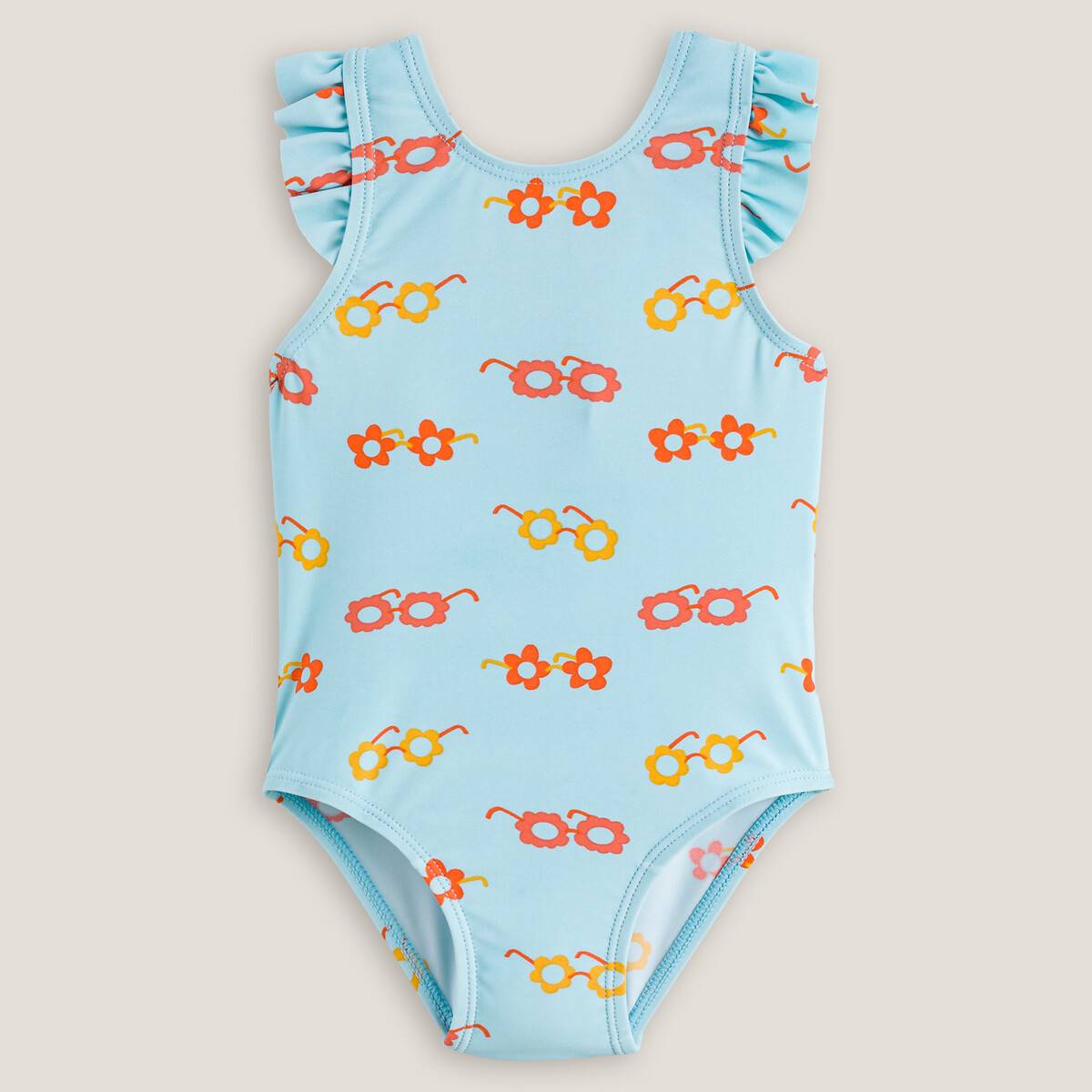 Bañador de 1 pieza, estampado gafas