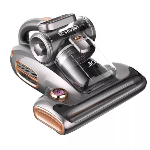 JIGOO T600 Aspiradora Antiacaros para Colchones con Luz UV y Vibración