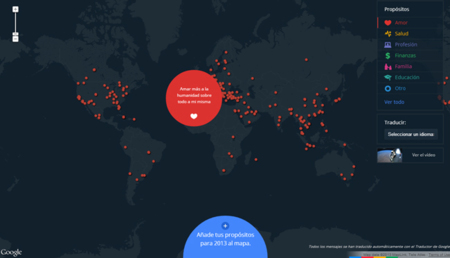 Google crea un mapa interactivo con los deseos y propósitos del 2013. La imagen de la semana