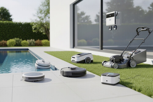 Los robots aspiradores han tenido descendencia: ahora también limpian el fondo de las piscinas, limpian cristales y cortan el césped 