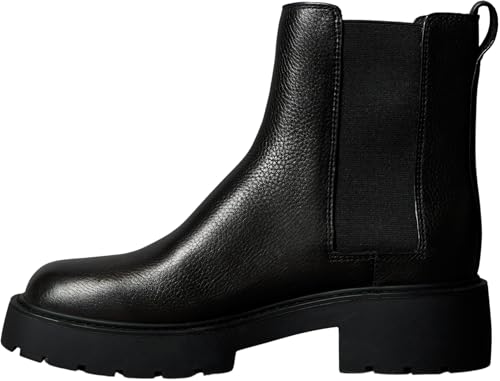 Calvin Klein Botines Chelsea Mujer Chunky de piel, Negro (Black), 41