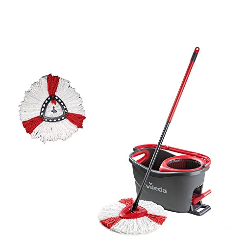 Vileda Turbo - Juego de fregona, cubo y palo telescópico