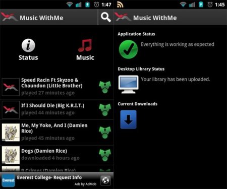 Music WithMe, una aplicación que sincroniza tu Android con iTunes