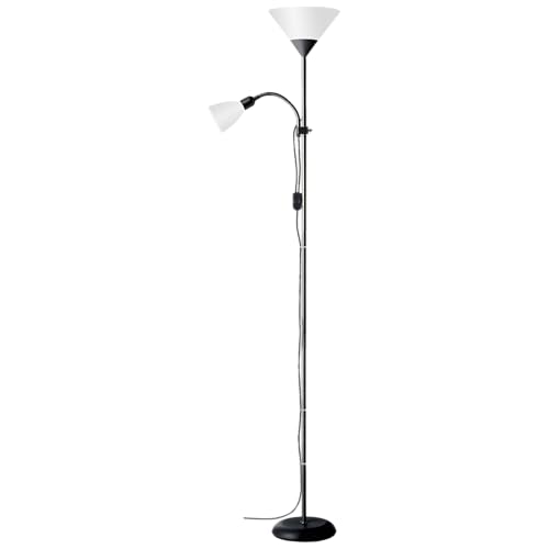 Brilliant lámpara Spari uplighter brazo de lectura negro/blanco | 1x A60,