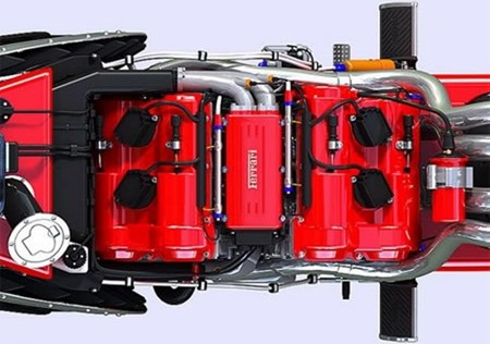 El concepto de moto Ferrari V4
