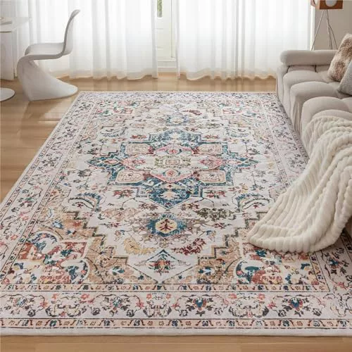 CHOSHOME Alfombra Salon de Pelo Corto mullida Parte Inferior Antideslizante