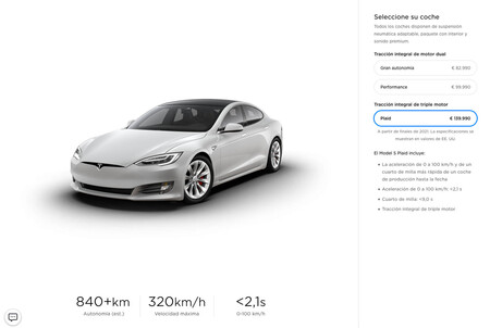 Configurador Tesla Model S Plaid
