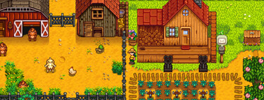 En este juego puedes regar los nabos o los corazones, tú eliges 