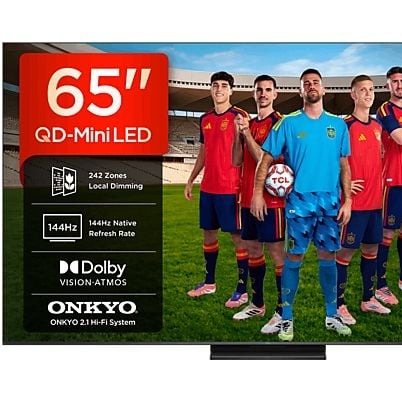 TV QD-Mini LED 65" - TCL 65C6K Pro, UHD 4K, TCL AiPQ Pro Processor (MT9653), Smart TV con Google TV, Dolby Vision-Atmos, Negro

