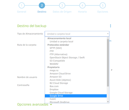 Tipo De Almacenamiento Duplicati