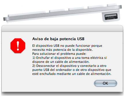 Problemas con los puertos USB del nuevo teclado de Apple