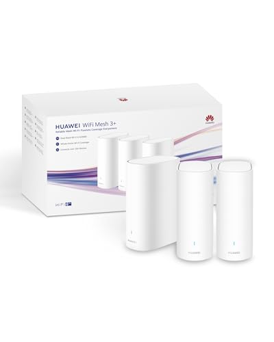 HUAWEI WiFi Mesh 3+ Router Wi-Fi 6 AX3000 Banda Doble, Wi-Fi para Todo Hogar, más de 250 Conexiones de Dispositivos, Penetración en Pared, Control Parental, Garantía de 42 Meses, Blanco, Paquete de 3