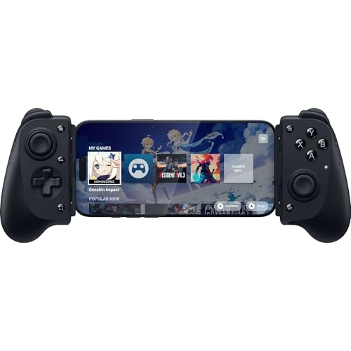 Razer Kishi V3 - Mando háptico gaming USB-C para iPhones y smartphones Android - Plug and Play - sticks analógicos antideriva (12 botones - hápticos Sensa HD - app Nexus) Negro