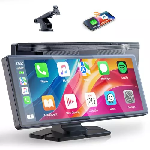 Volam Inalámbrico Carplay Pantalla Coche,Para Apple Carplay&Android Auto,9.26 Pulgadas Pantalla táctil IPS Pantalla, Automóviles Radio de Car Audio Bluetooth music/Mirror Link/GPS Navigation for Coche