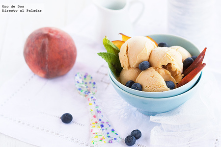 Receta de helado de melocotón