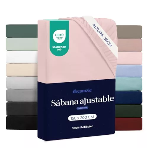 Dreamzie - Sábana Bajera 150x190/200cm Ajustable - 100% Microfibra - Suave