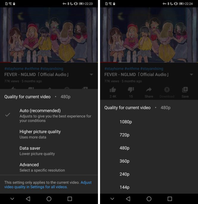 YouTube para Android permitirá elegir la calidad de vídeo ...