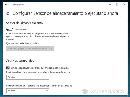 Config Sensor Almacenamiento