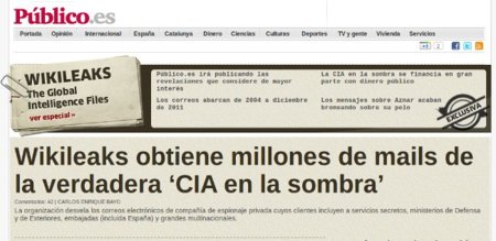 El diario Público, más vivo que nunca, recuerda el sabotaje y chantaje a WikiLeaks