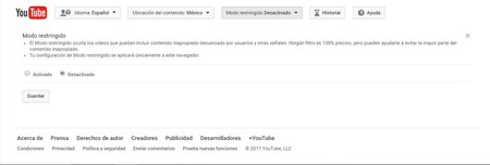 Youtube Modo Restringido