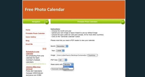 Free Photo Calendar