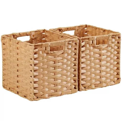 Pack x2 Mangata Cubos de almacenamiento de 25 x 25 cm, cestas de almacenamiento de ratán sintético