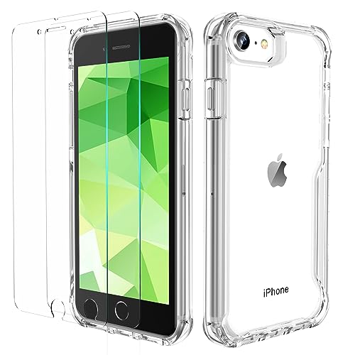 Oretech Transparent case for iPhone Se 2022/Se 2020/7/8, with (2x screen protector)